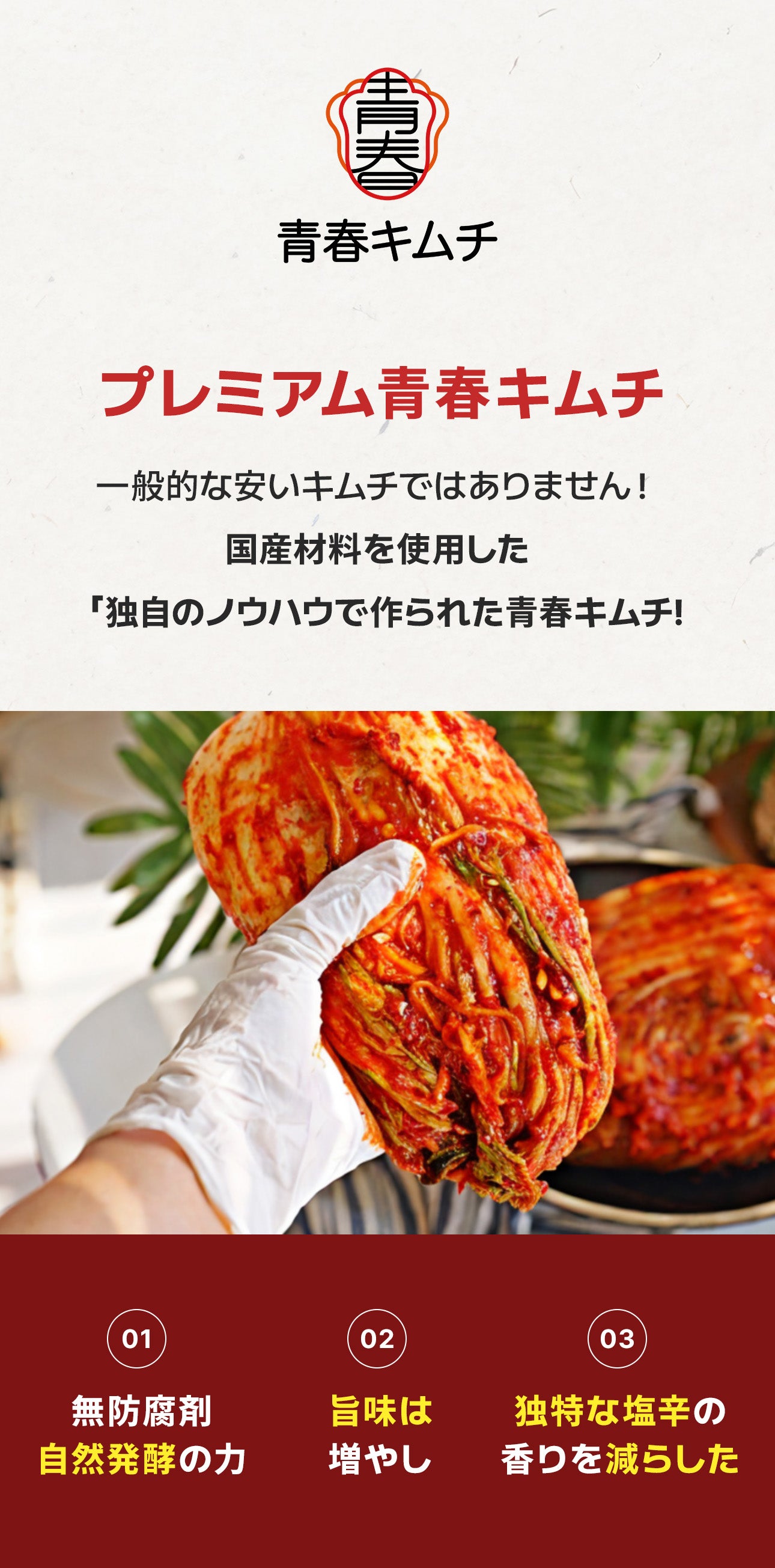 全国キムチグランプリ金賞!青春白菜500g / 絶品10種類から選べる / 本場韓国の極上のキムチ/手作り自家製キムチ